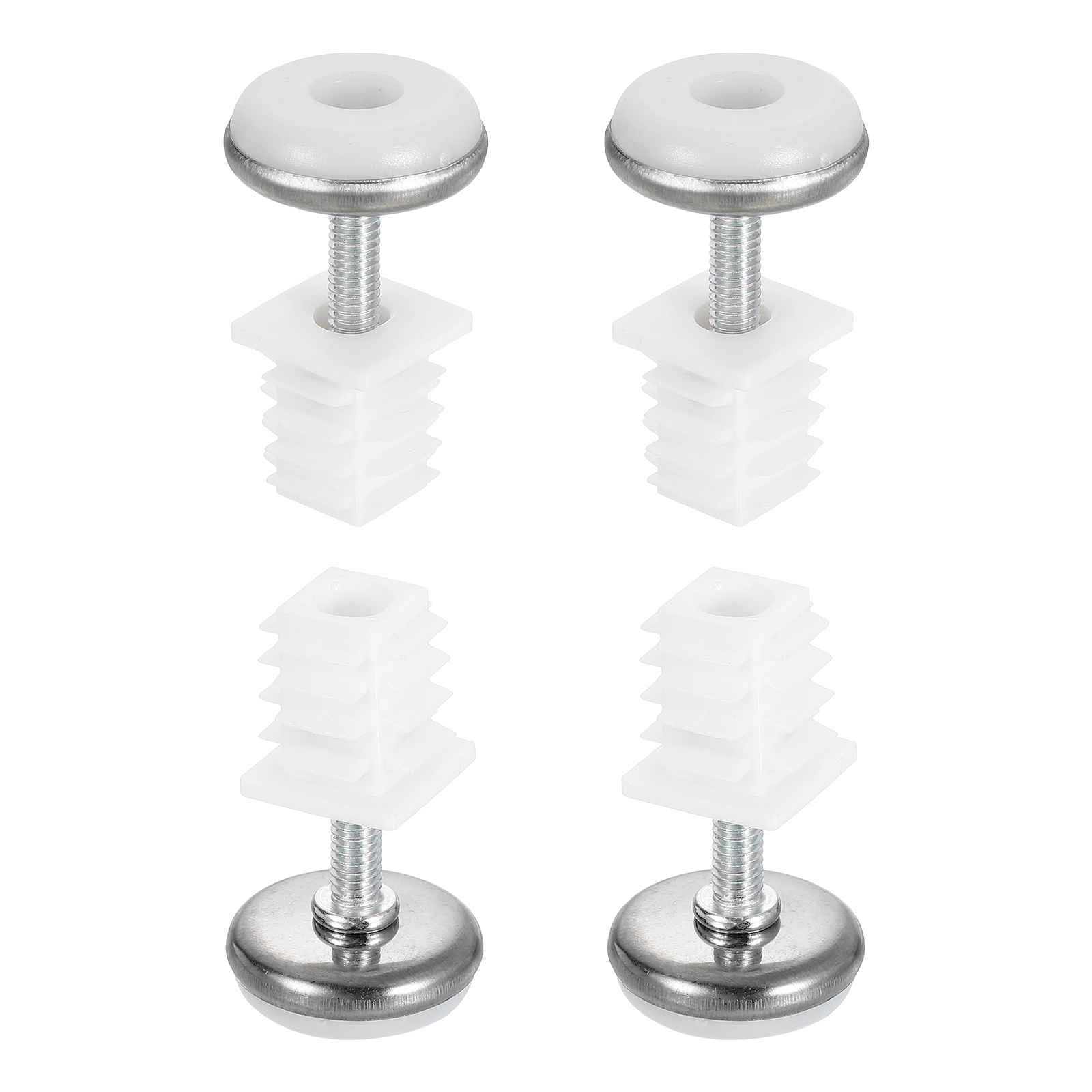 19x19mm(LxW) Adjustable Leveling Feet - 4Set - Good for Furniture - Square Insert Kit Furniture Glide - Silver