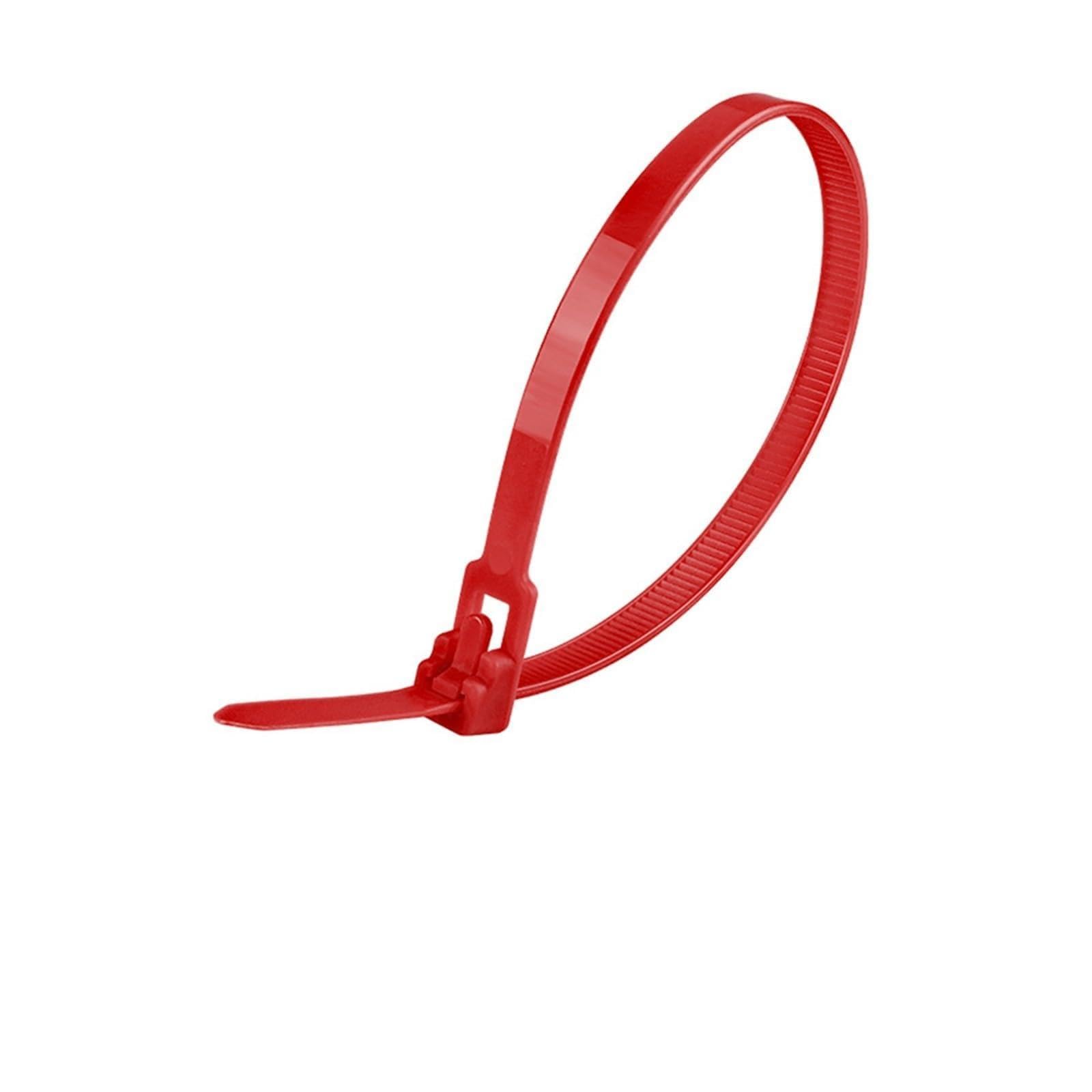 50 szt. 5 x 150 mm nylonowe opaski zaciskowe do kabli, rozłączalne, stałe, demontażu(Red)
