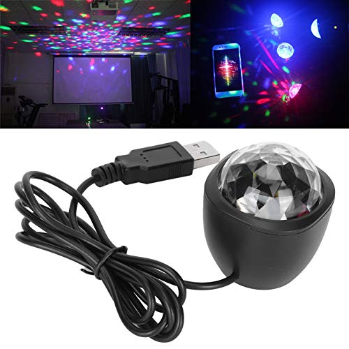 Crystal Ball Light, Disco Ball Party Lights, Usb Rechargable Multifunctional Color Changing Voice Control Portable Rotating For Bar Car Home Party #TOP14