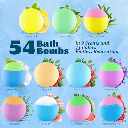 Relaxrose SJM11 Bath Bombs Gift Set, 54 Pack Handmade Shower Bombs thumb #1