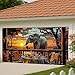 Elegant Elephant Sunset Garage Door Cover, Wildlife Scenic View Large Garage Door Decorations, Outdoor Patio Decor for All Seasons, Nature Theme Home Decoration 157x71 Inch