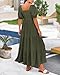 PRETTYGARDEN Womens Dresses Spring Elegant Short Sleeve Square Neck Smocked Loose Fit Plain Maternity Dress with Pockets(Army Green,XX-Large)