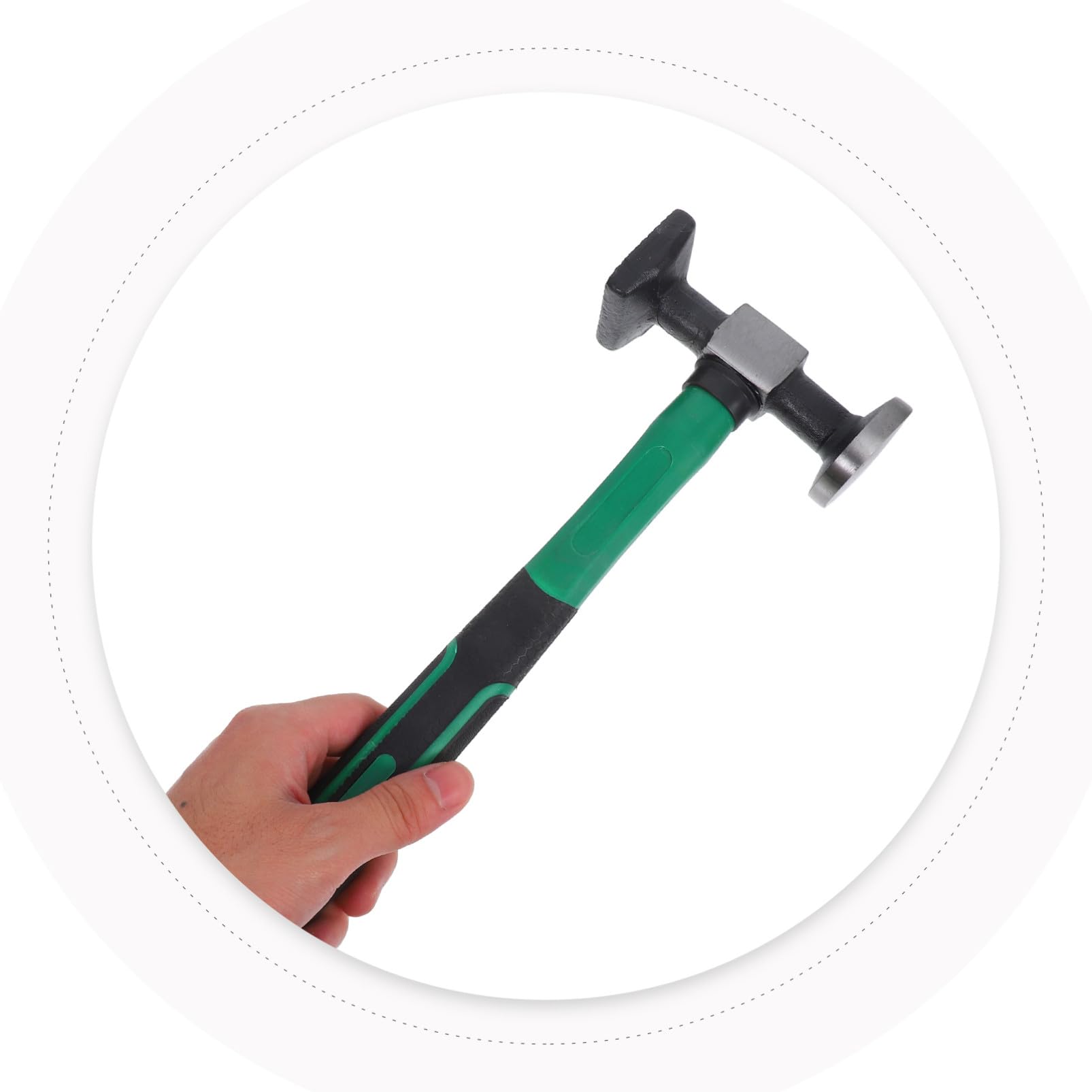 GLEAVI Martillo de Reparación para Carrocería de Coche, Herramienta Manual de Acero Mango Plástico Ergonómico, Cabeza Redonda y Cuadrada, Uso Profesional y Bricolaje, Herramienta Precisa