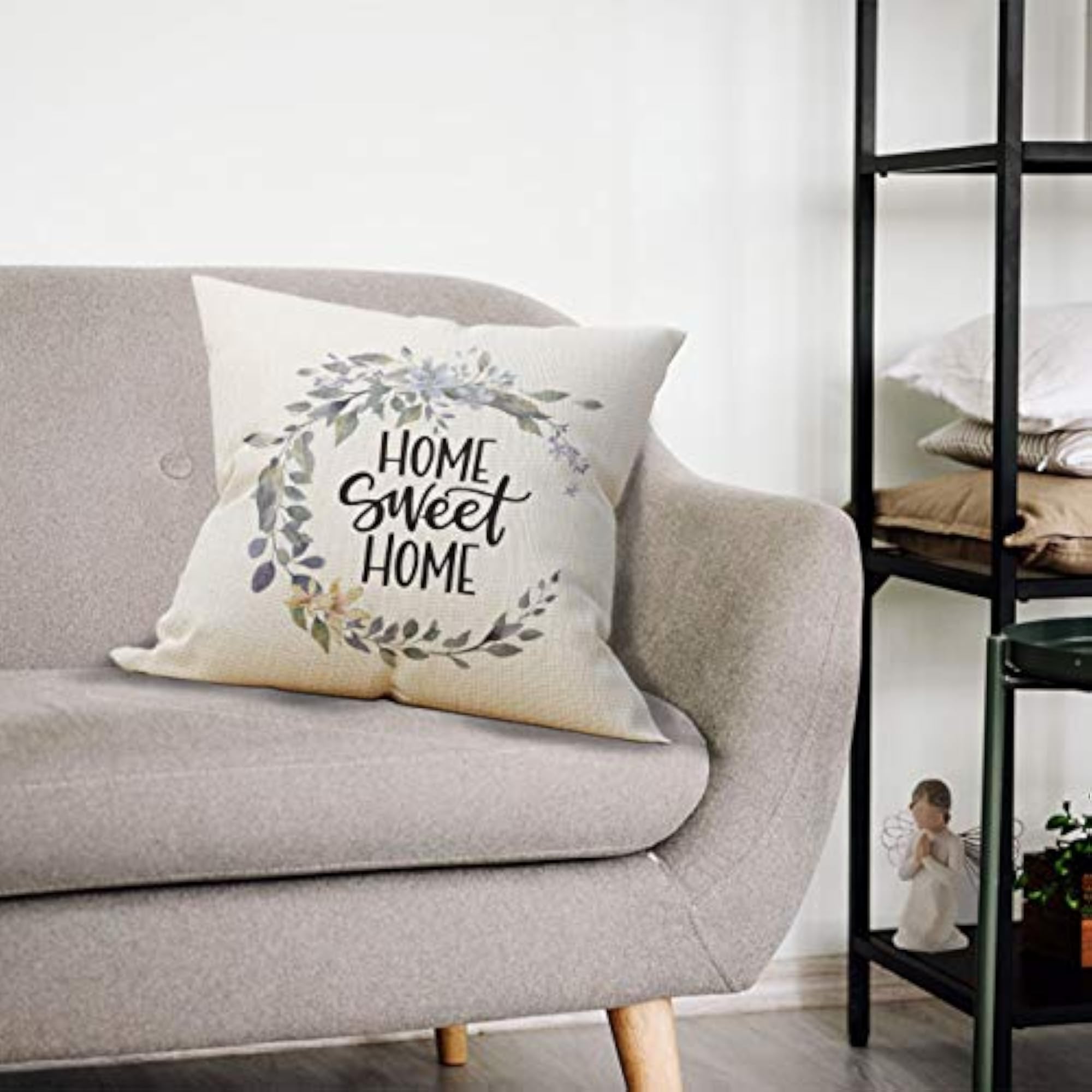 Farmhouse Home Sweet Home Olive Throw Pillow Case