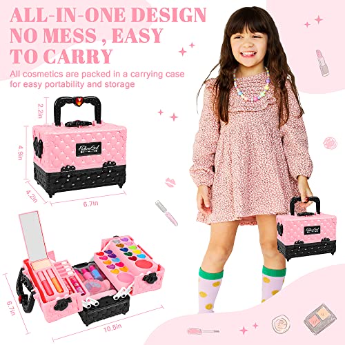 Kids Makeup Kit for Girls 44 Pcs Washable Makeup Kit,Real Cosmetic for Little Girls,Pretend Play Makeup Set Toys… - Image 6