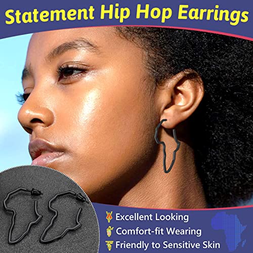 African Jewelry Small Size Africa Map Dangle Earrings For Women Vintage Traditional Ethnic Style #TOP1