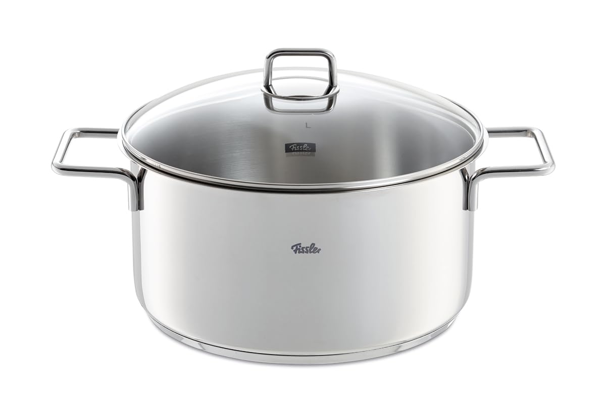 Fissler LumiTherm Edelstahl-Topfset 5-teilig – Made in Germany, polierter 18/10 Edelstahl, Glasdeckel, Superthermic Boden, Messskala, Induktion