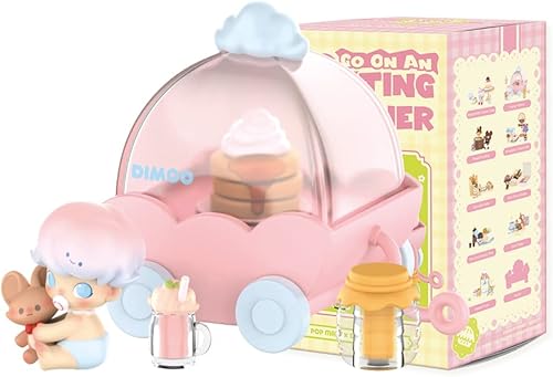 POP MART DIMOO Go on an Outing Together - Figuras de caja ciega, juguetes de diseño aleatorio para decoración moderna del hogar, juego de juguetes