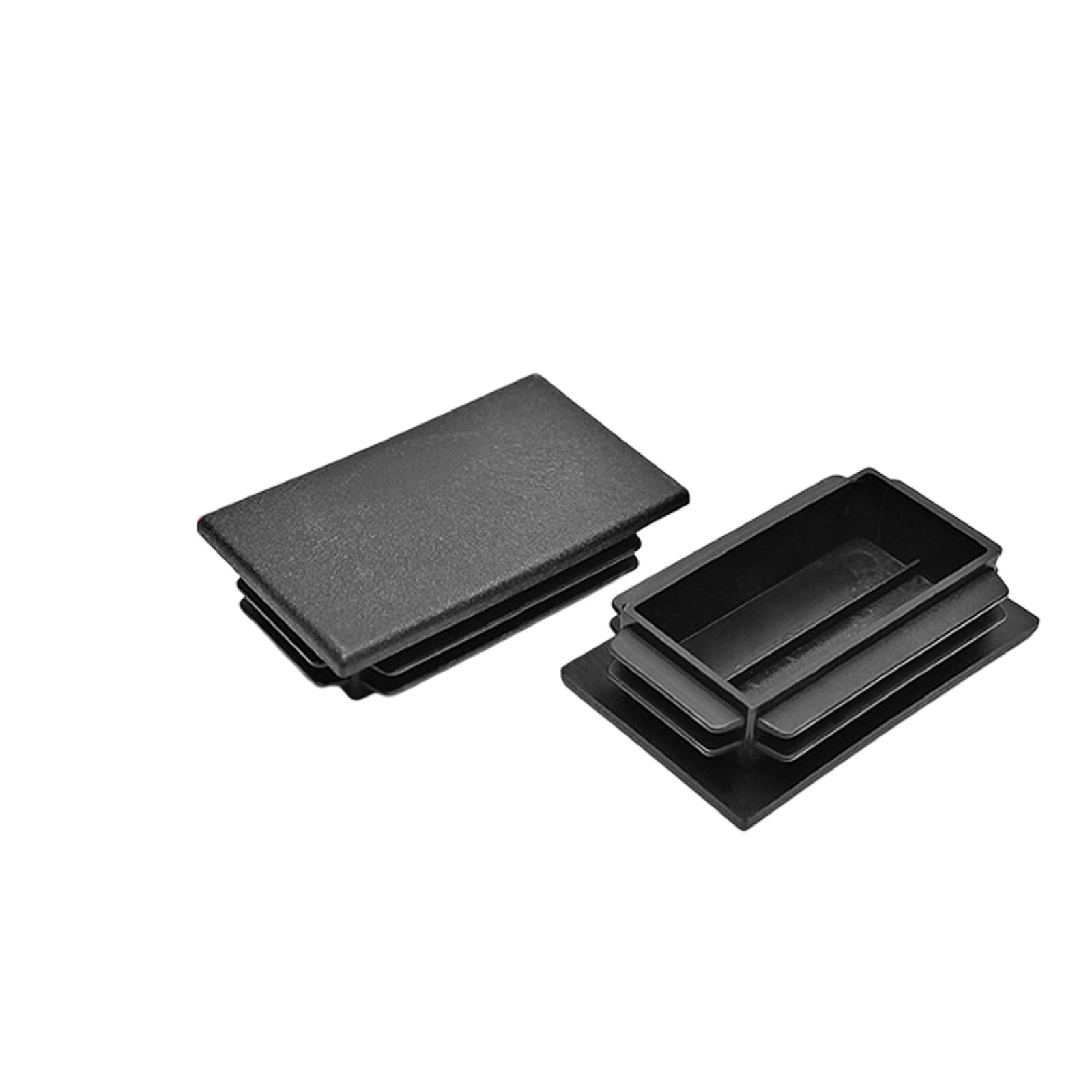 12Pcs Black Rectangle Blanking End Caps Tubing End Cap Insert Blanking Stopper Pipe Tube Cap