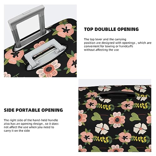Pink Jasmine Flower Printed luggage cover, luggage protection cover, wear-resistant luggage cover4