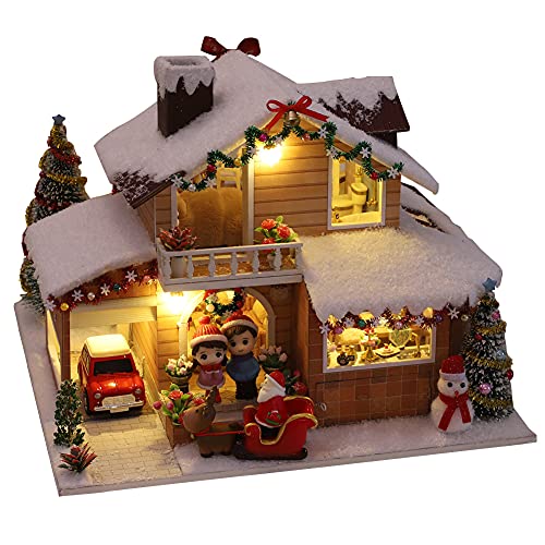 Eis und Schnee Manor 3D Holz Miniatur Puppenhaus Kit Weihnachten Karneval Geschenk DIY Spielzeug Puppenhaus Modell…
