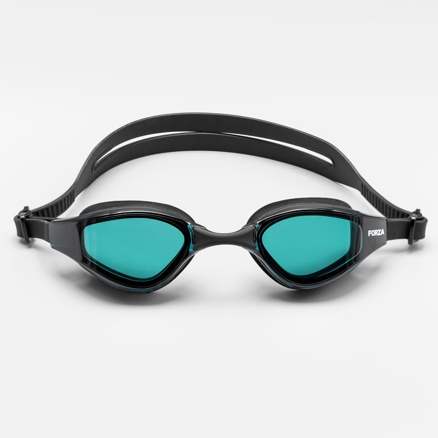 FORZA Schwimmbrille für Erwachsene Basic – Antibeschlag- und UV-Schutz – Auslaufsichere Schwimmbrille mit anpassbarer Passform