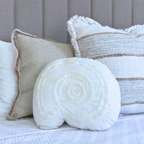 La Haven Living Ivory White Seashell Pillow | 14 Inch Decorative Coastal Throw Pillows thumb #8