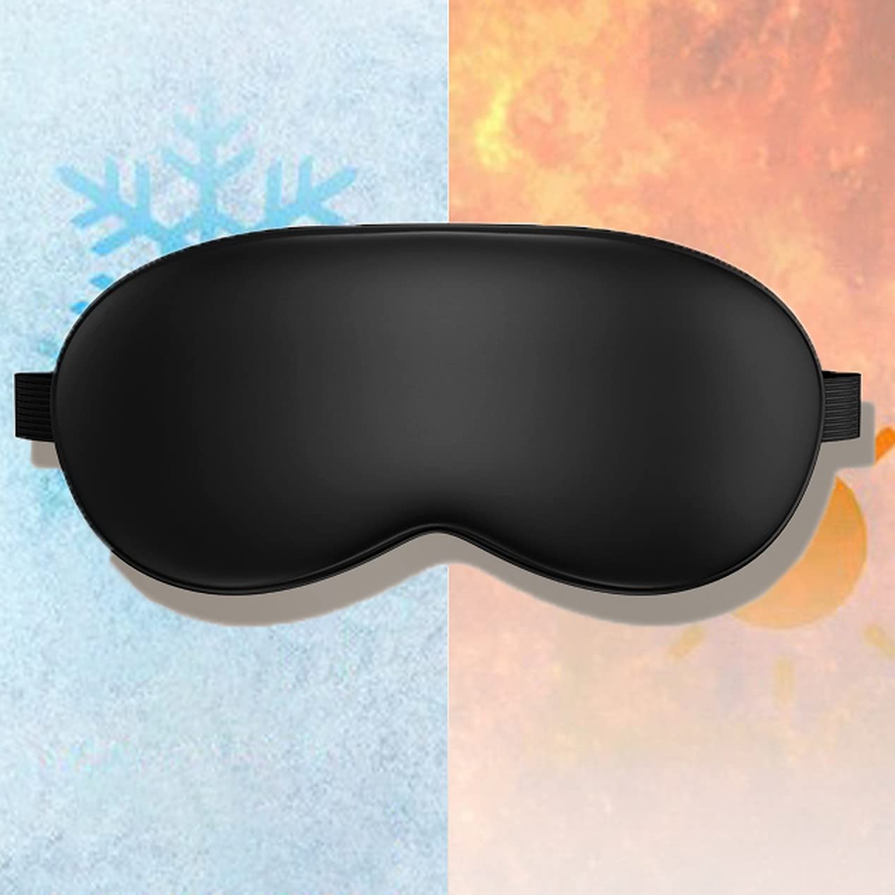 Wolpin Sleeping Mask Eye Mask Adjustable Strap Super Soft Smooth & Comfortable Silk Sleep Mask for Men Women (Black)