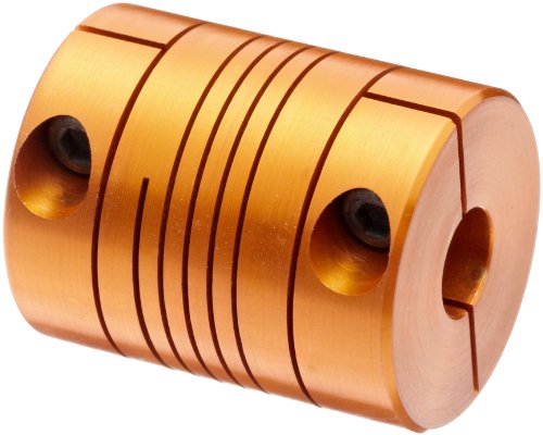 Lovejoy EC112 68514456700 Single Beam Clamp Style Coupling, Aluminum, Metric, 12 mm Bore A Diameter, 12 mm Bore B Diameter, 1.102" OD, 1.496" Overall Coupling Length, 17 lb-in Nominal Torque, No Keyway, 10000 Max RPM