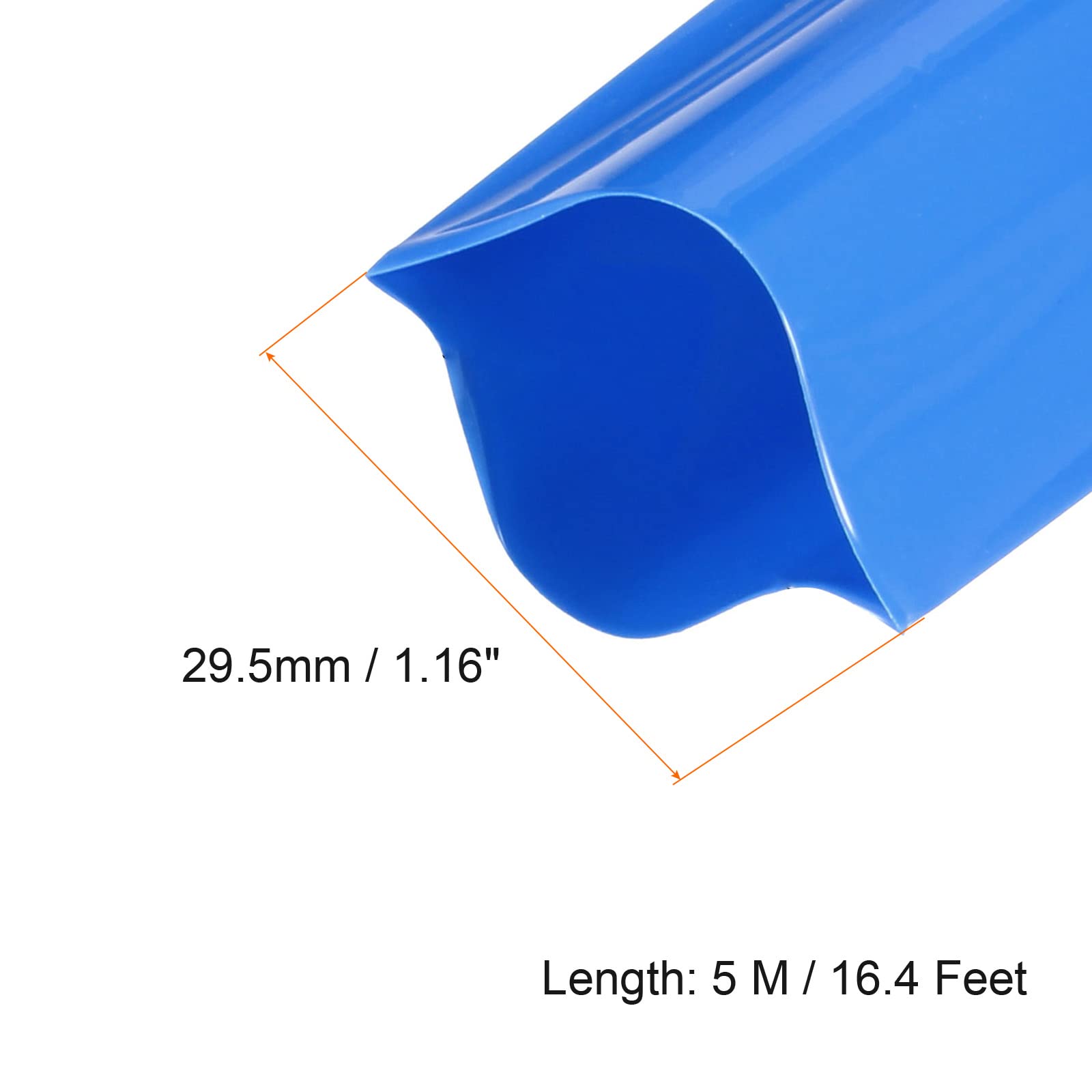 Othmro 65mm larghezza piatta 2m lunghezza PVC termorestringente tubo blu per 3×18650 batteria
