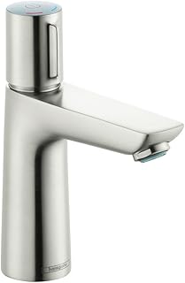 hansgrohe Talis Select E Modern Easy Install Easy On/Off -Handle 1 7-inch Tall Bathroom Sink Faucet in Brushed Nickel, 71750821