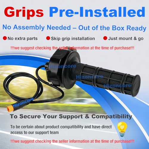 Image of Ebike Full Twist Throttle for Macfox, 3 Pin Surron Style Throttle Grip Kit 12V-72V Compatible with HappyRun Freego Heybike Electric Dirt Bike