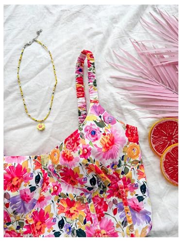 Floerns Women's Floral Print Sweetheart Neck Camisole Asymmetrical Hem Corset Bustier4