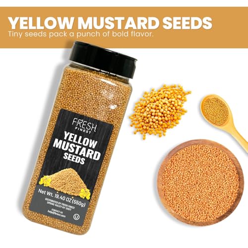 Fresh Finest Whole Bold Yellow Mustard Seed, Kosher & Non-GMO, 550G (19.40oz) - Image 4