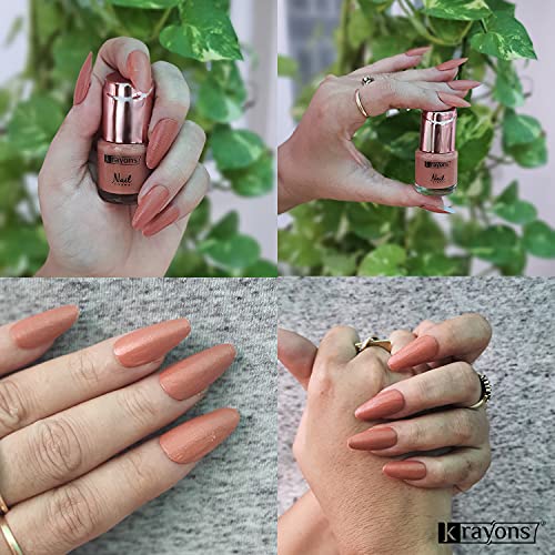 Image of Krayons Crazy Gel Nail Enamel, Waterproof, Longlasting, 8ml Each, Multicolor, Pack of 3 (Romantic Nude, Apple Red, Charcoal Grey)