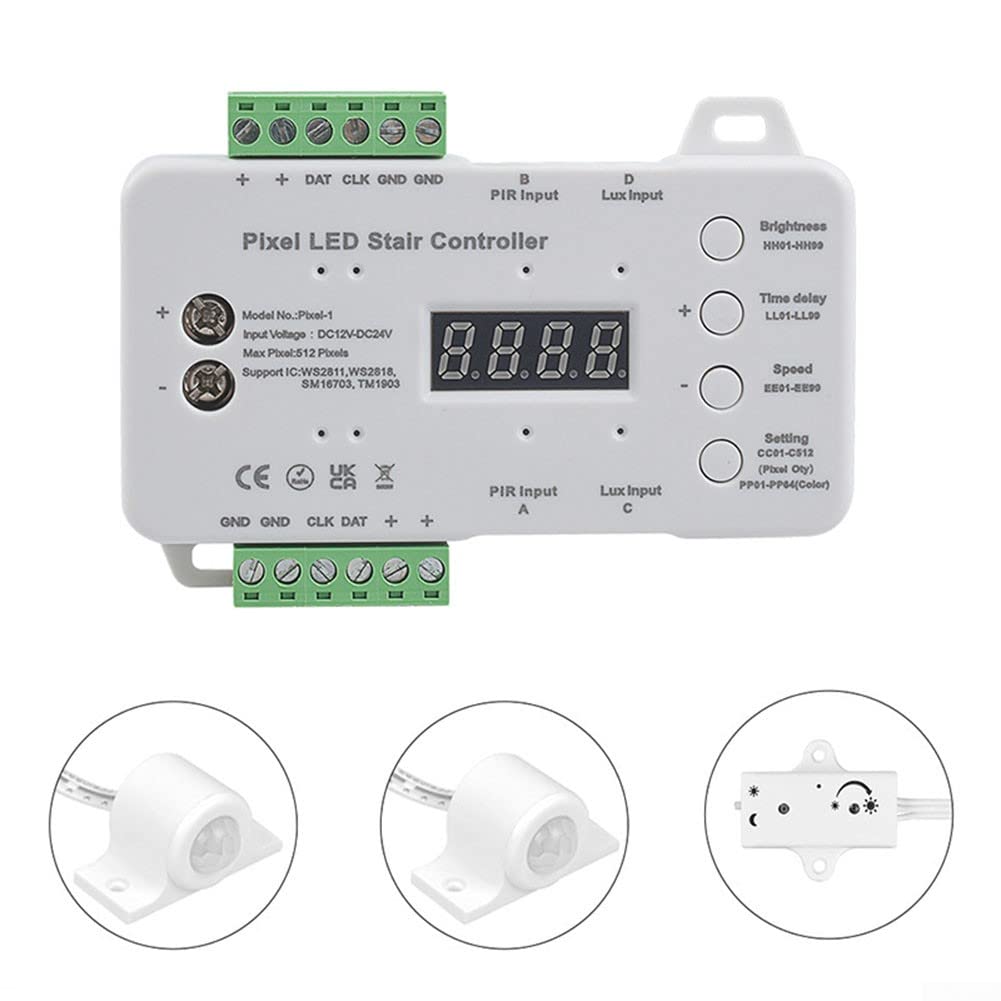 Pixel LED Treppenlichtregler Dimmbar Leiterbeleuchtung PIR Bewegungssensor Kit