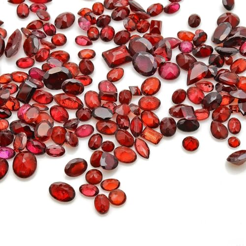 50+ Carats of Real Natural Red Garnet Mix Gemstones Lot in Mixed Shapes and Sizes. Grade A quality, Incredible Wholesale Price. Prepared exclusively by GemMartUSA by Gem Mart Usa