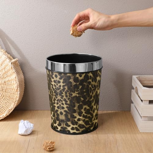 Image of Holibanna Household Garbage can Retro Style Stainless Steel Trash can 5L Round Waste Bucket for Bathroom Office Home Supply