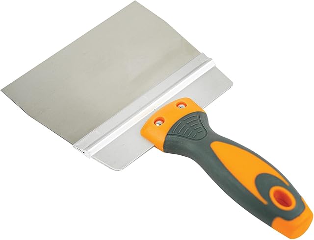 Toolty Stainless Steel Spatula - 150x90mm - Rubber Handle and Aluminum Profile - for Plastering, Finishing, Sand, Cement - Filling, Taping Knife, DIY - TLTY-2023