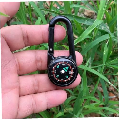 Brújula metal carabiner doble 2 pcs para camping miniatura 6