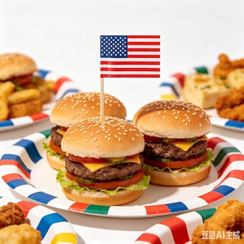 200 Pcs American Flag Toothpicks, 4th of July Patriotic Cupcake Toppers Stick,Memorial Day Decorations Mini Flags On Sticks,Mini Usa Flag Cocktail Picks for Celebration,World Cup,Bar,Party - image 3