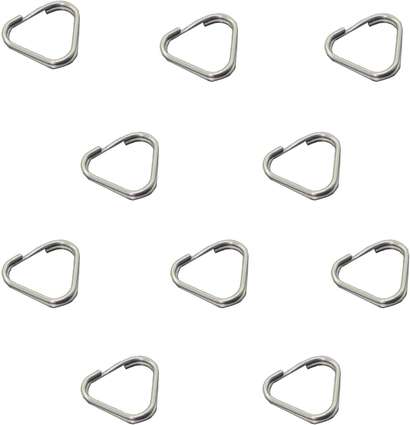 Amazon.com : 10 Pcs Stainless Steel Triangle Split Ring– Heavy-Duty ...