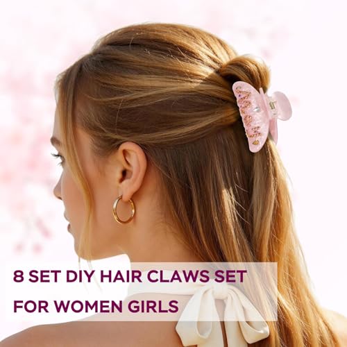 Kit DIY 8 Sets Pinzas de Pelo Acrílicas con Accesorios miniatura 4