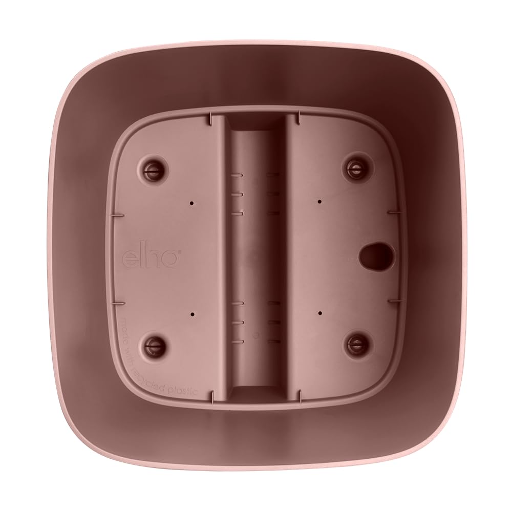 elho Greensense Aqua Care Quadrat 38cm Blumentopf - Lehmbraun | L 38 x B 38 x H 38.9 cm | Integrierter Untersetzer | für den Innen- und Außenbereich | 100% recyceltes Plastik