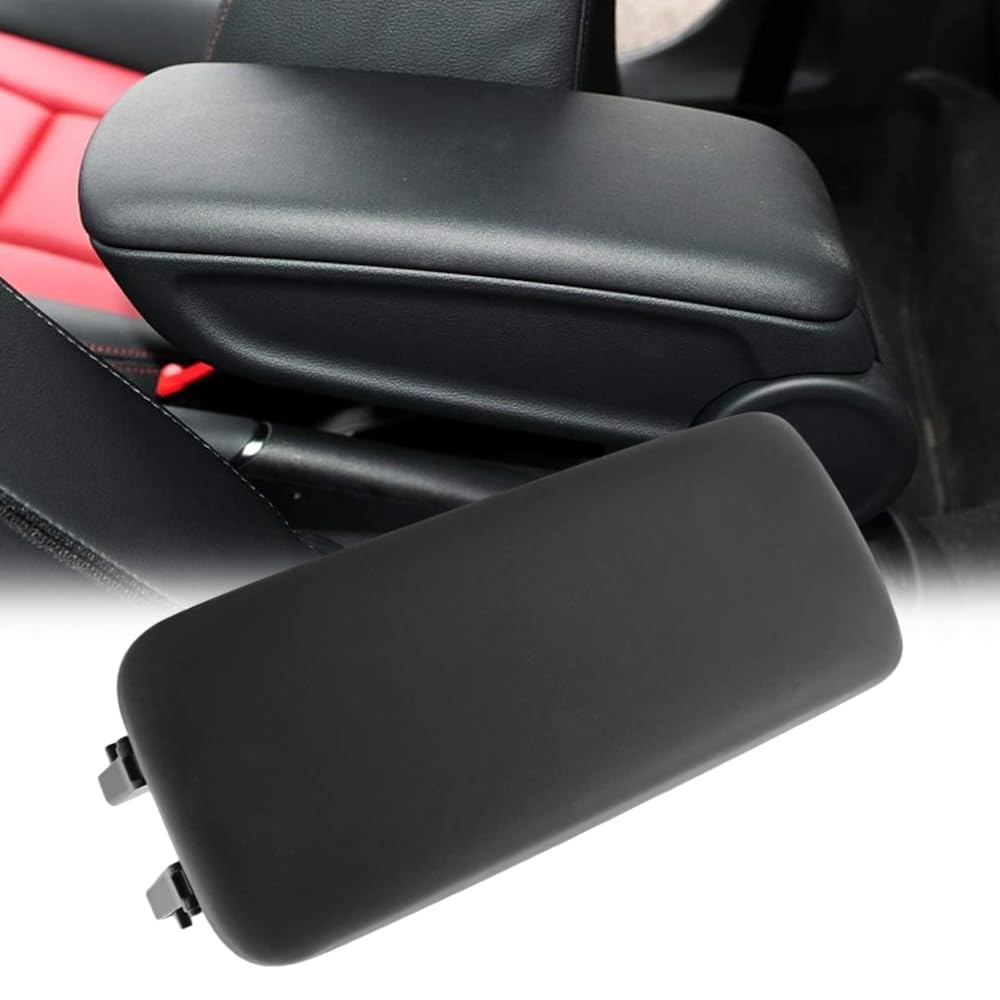 Riloer Funda para reposabrazos de coche, almohadilla negra para consola central de coche, funda de protección para reposabrazos de consola central de coche, compatible con Audi A1 8X1 2012-2018
