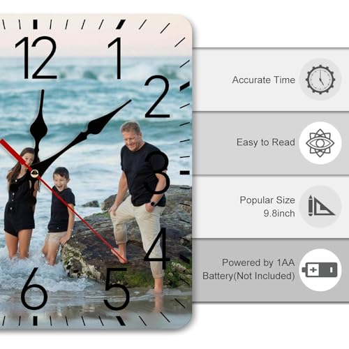 Reloj de pared personalizado cuadrado silencioso 10 pulgadas miniatura 4