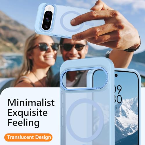 GaoBao for Google Pixel 10/10 Pro Case [Compatible with MagSafe] Magnetic Matte Shockproof Non-Slip Translucent Back Slim Bumper Protective Case Women Men Phone Cover for Pixel 10/10 Pro, Light Blue by GaoBao - Used condition - Image 6