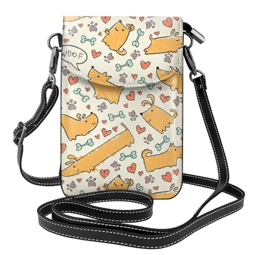 Sacs bandoulière motif chien pour téléphone et sorties en ville