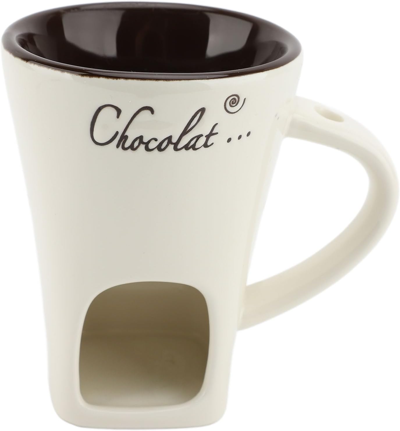 Taza Cerámica para Derretir Chocolate con Tenedor
