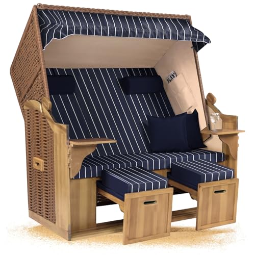 Strandkorb Hanse Ostsee XXL 2,5 Sitzer Volllieger Natur Beige 150cm...