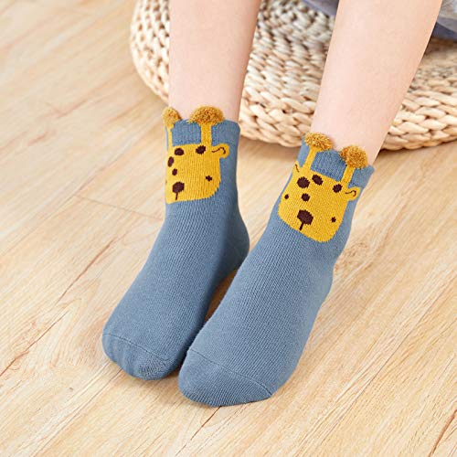 LOFIR Kids Socks Girls Boys Cute Animal Cartoon Socks Dog Cat Pattern Socks Toddler Novelty Mini Crew Cotton Socks, Size 12-3, 5 Pairs - Image 2