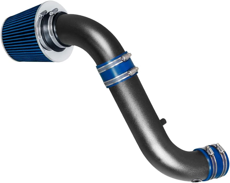 RSG MATT BLACK PIPE with BLUE Short Ram Intake Kit with Filter Compatible For 03-10 Dakota 3.7 V6 & 4.7 V8