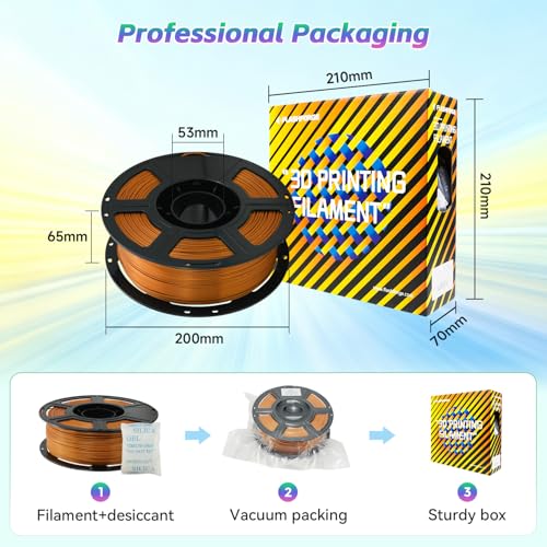 Image of FLASHFORGE Silk+ PLA Filament 1.75mm Copper, Silky Texture 3D Printing Filament, Enhanced Layer Adhesion with Stunning Surface Finish; Chrome-Like Brilliance and Silk-Smooth Perfection