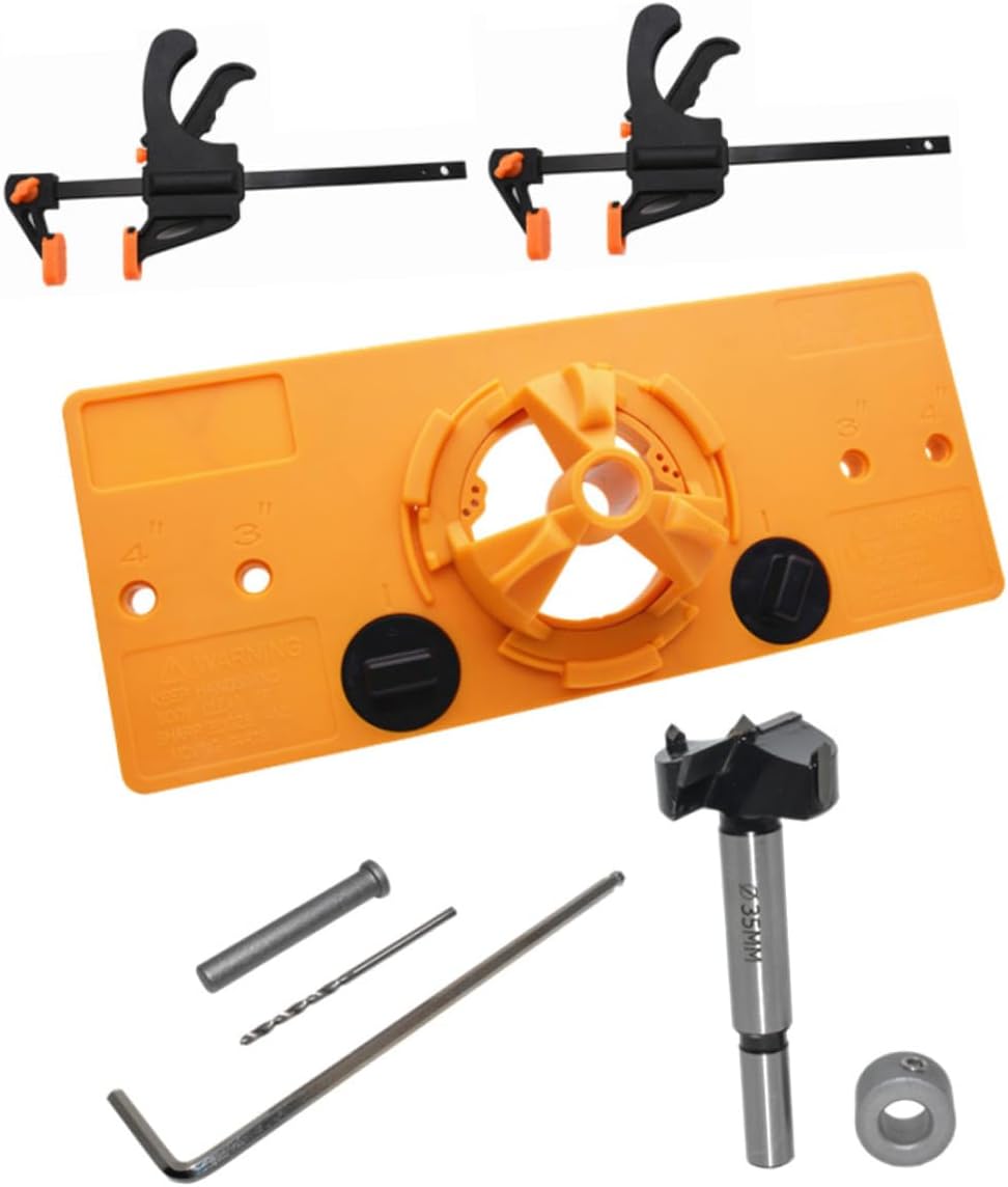 1set Hinge Hole Positioner Kit for Woodworking Accurate Tool Construction for Installing Concealed Hinges Cabinets and Doors
