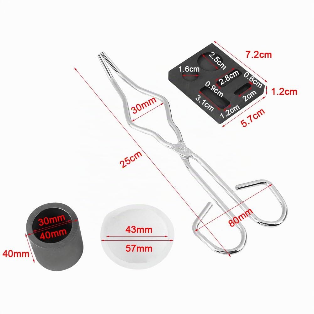 Creuset fonderie, Statue de phénix en laiton haute dureté bon brillant fonderie 4 Pcs Trousse Kit Fusion moule metaux creuset kit fusion torche lingot combiné bol Graphite Haute Pureté Tong + Bol
