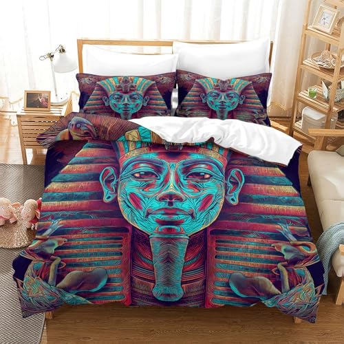 Parure de lit Pharaon art numérique 3D microfibre de luxe super douce 135x200