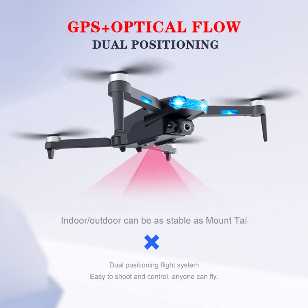 Drone per Adulti, Droni Pieghevoli con Fotocamera 6K HD, Durata della Batteria 75 Minuti, Flusso Ottico Hover, Trasmissione di Immagini 5G HD, Vola Intorno, Volo Waypoint, Segui Intelligente