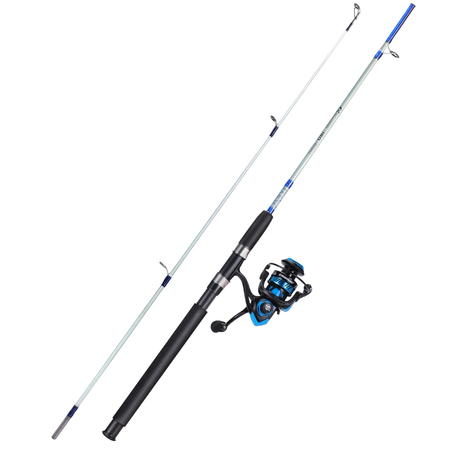 Sougayilang Fishing Rod and Reel Combo, 2-Piece Fishing Rod Combo, Durable Fiberglass Fishing Pole with Spinning Reel Combo