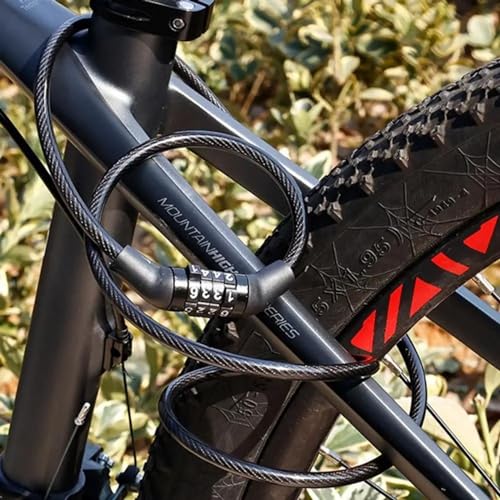 Cadeado Para Bicicleta com Senha Segredo Cabo de Aço Reforçado Especial 8mm Ultra Galvanizado a Fogo