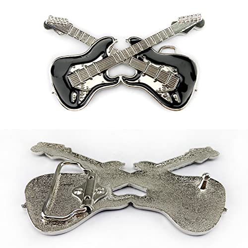 Western Guitar Belt Buckle Metal Black Color Drop-Oil Personality Music Belt Link Buckle Unisex Belt Buckle4